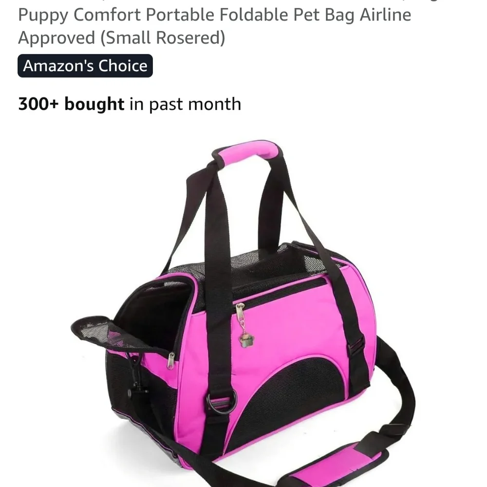 💫Pink and Black Pet Carrier Bag